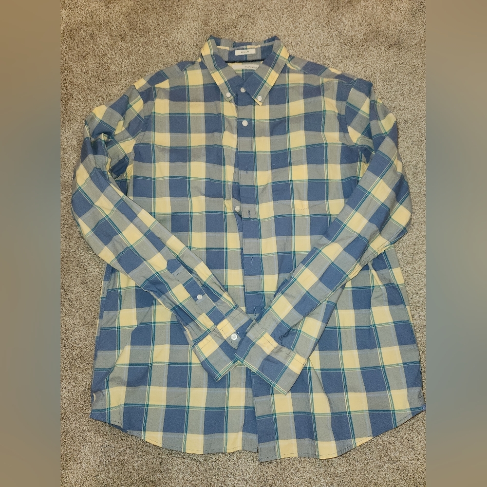 EUC Hawker Rye Blue and Yellow Long Sleeve Shirt